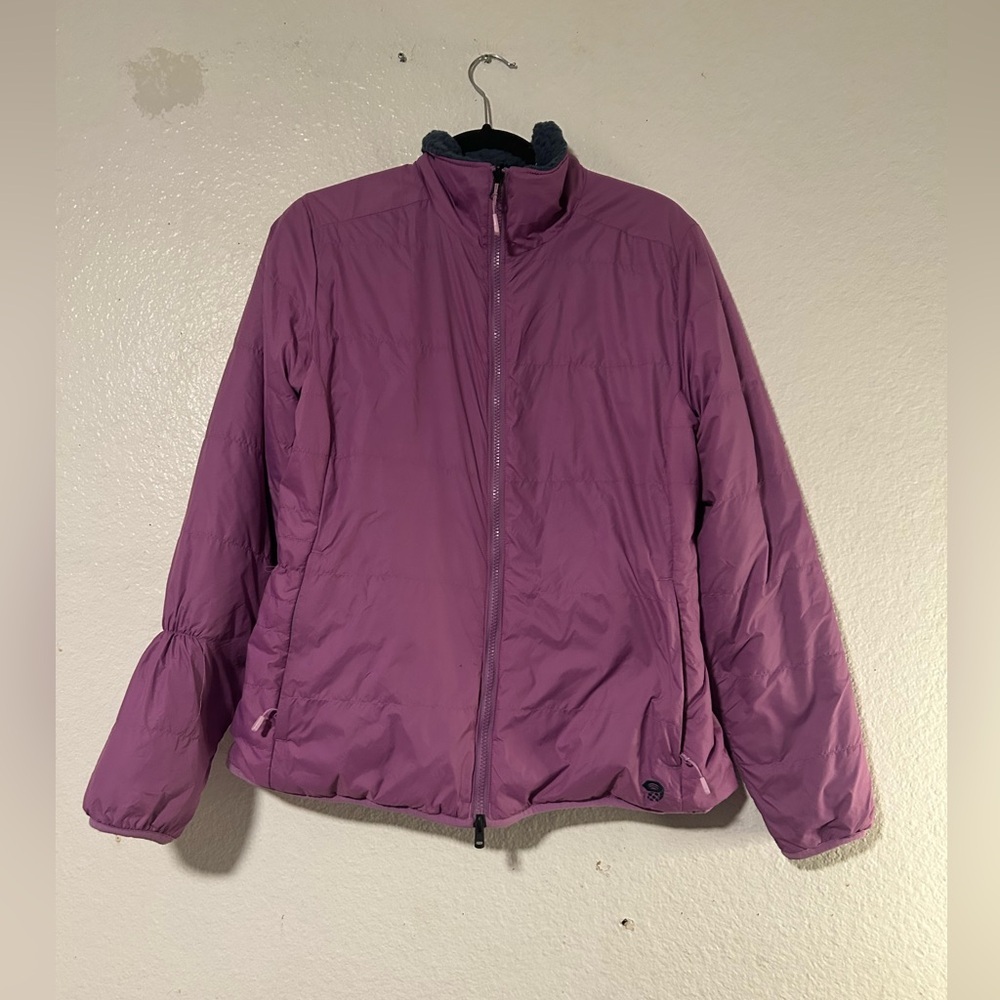 Mountain Hardwear Jacket Womens Large Purple‎ Grey Puffer Quilted Insulated Camp